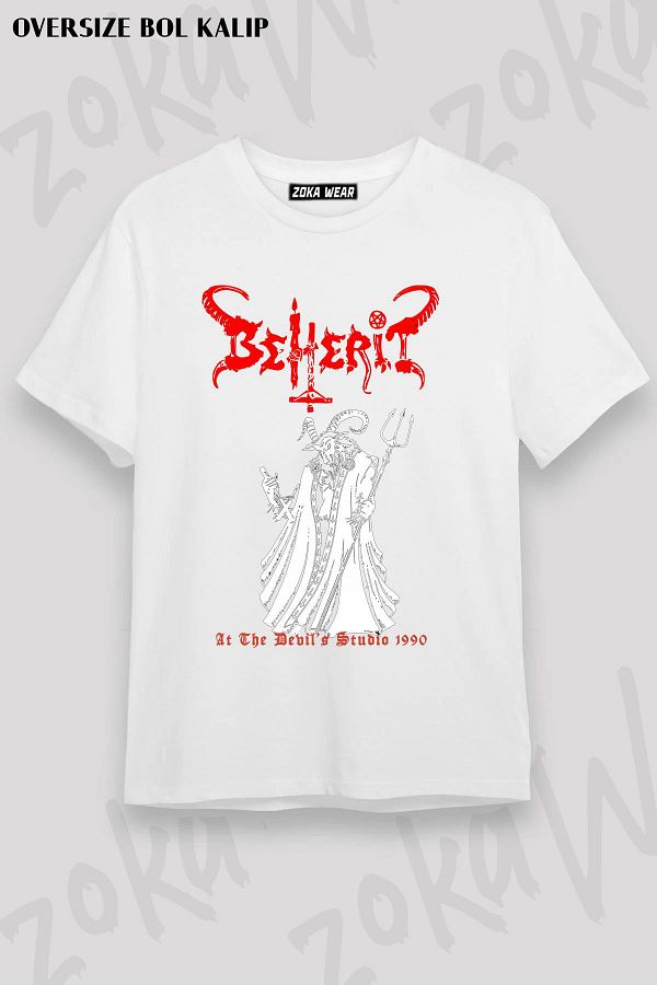 ZOKAWEAR-Unisex Oversize Fit Beherit at the Devil's Studio 1990 Design Printed Tshirt 1