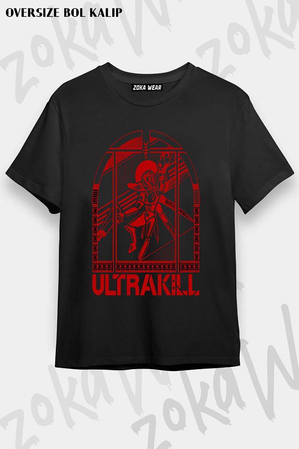 ZOKAWEAR-Unisex Oversize Die Ultrakill Ultrakill V2 Design Printed Tshirt 1