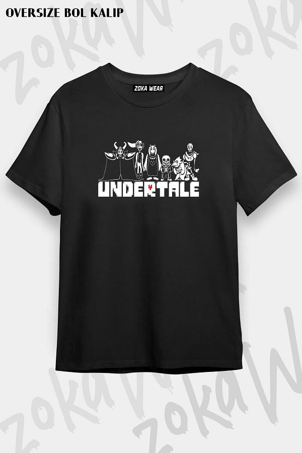 ZOKAWEAR-Unisex Oversize Fit Undertale, V99 Game Design Printed Tshirt 1