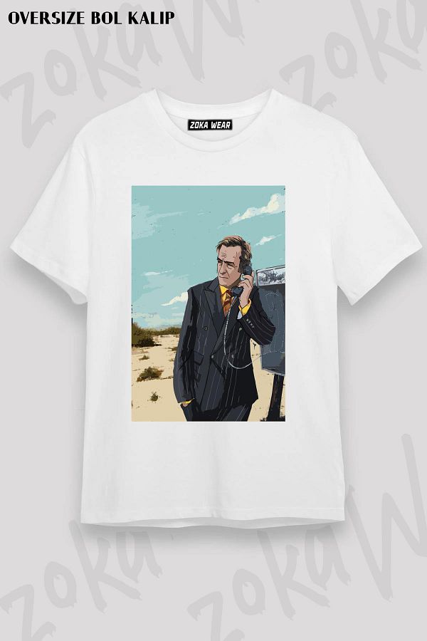 ZOKAWEAR-Unisex Oversize Fit Better Call Saul V2 Design Printed Tshirt 1