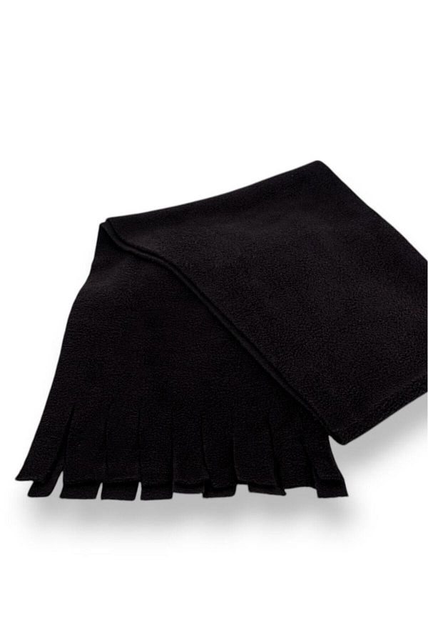 Eke Tekstil-Unisex Black Fleece Scarf Shawl 1