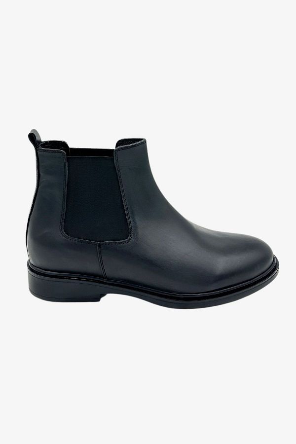 Elevold-Vale Men's Genuine Leather Handmade Black 7 cm Height Increase Chelsea Boots 1