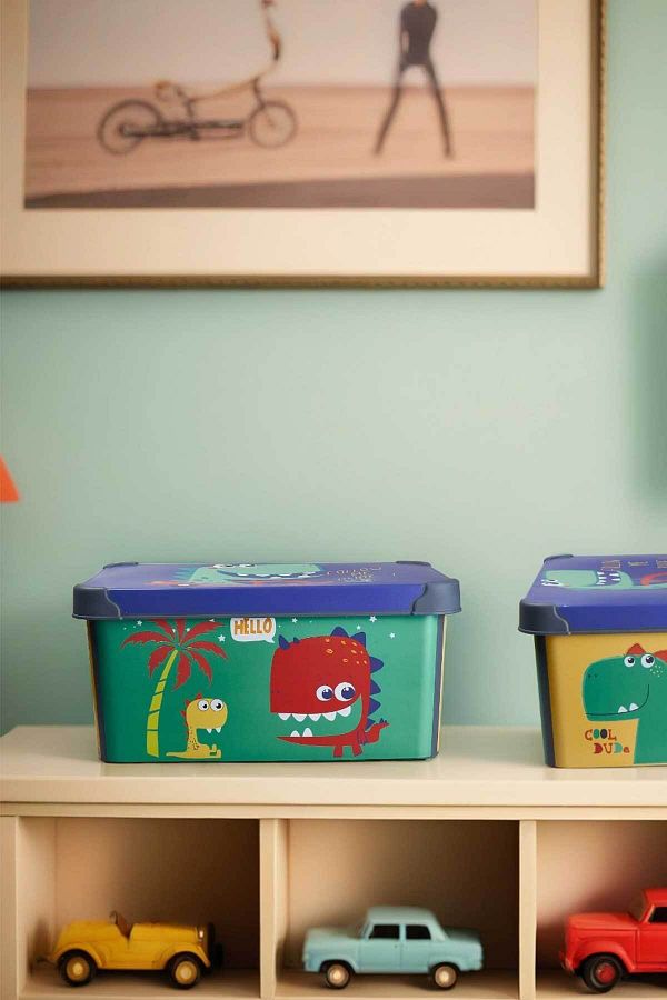 QUTU-Style Box Dude Patterned 10 L Decorative Toy and Storage Box 1