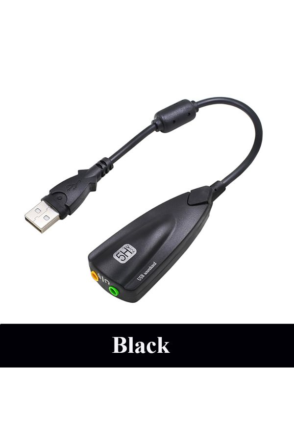 Choice-Black 5hv2 Stereo 7.1 Channel With Cable Sound Card Usb Sound Card Computer Games Dedicated External 1