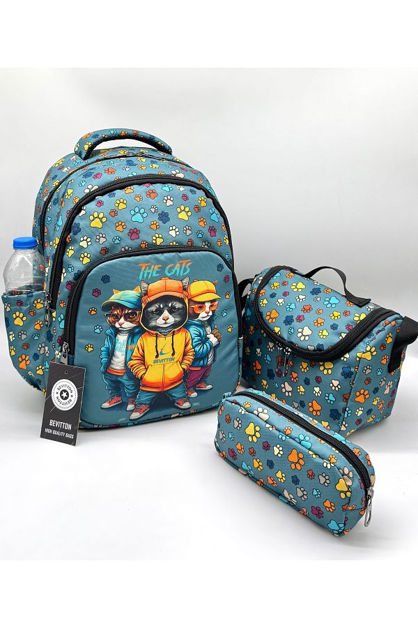 Bevitton-Set of 3 Primary School Bag for Boy - Character Patterned Set 1