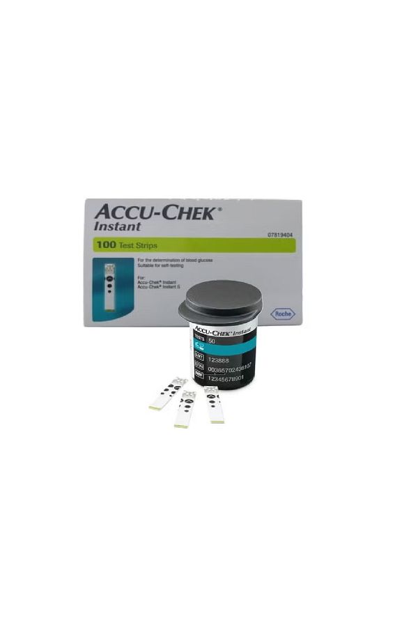 Accu Chek-مجموعة شرائط فحص سكر الدم الفورية اكوا تشيك انستانت مكونة من 100 قطعة 1