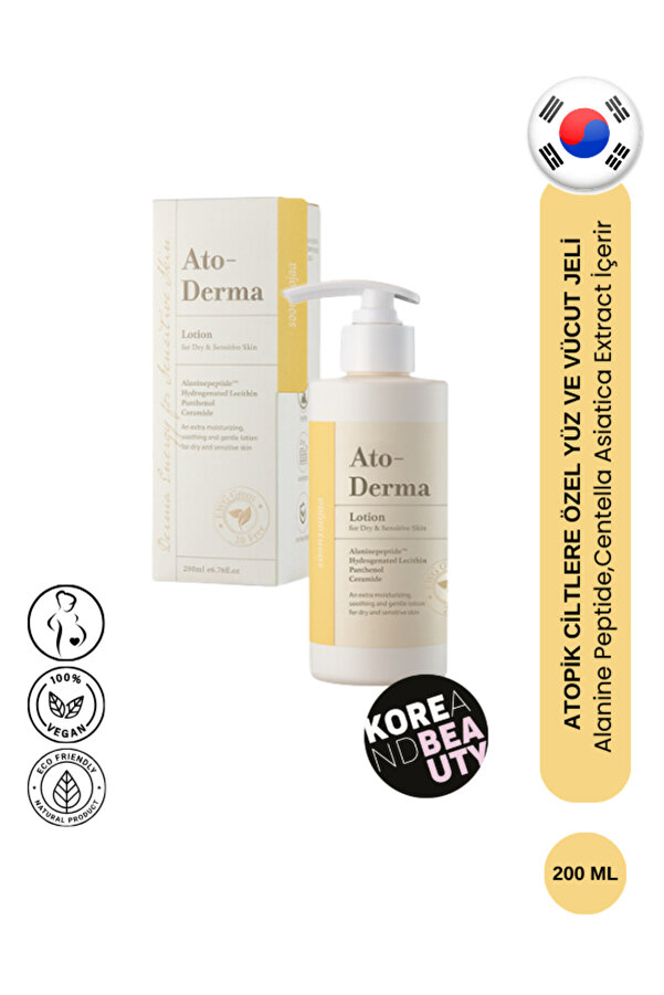 SOONSOOJAA Ato-derma Atopik Ve Hassas Ciltler Için Vücut Losyonu | Bebek Ve Yetişkin Uyumlu 200ml