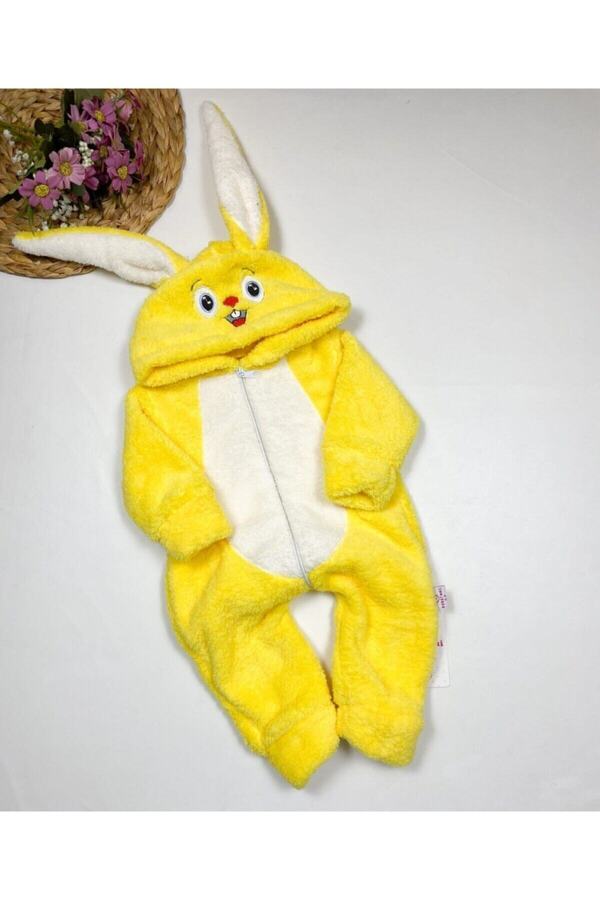 Aydınlar Unisex Bebek Sarı Bebesev Peluşlu Welsoft Tavşan Tulum