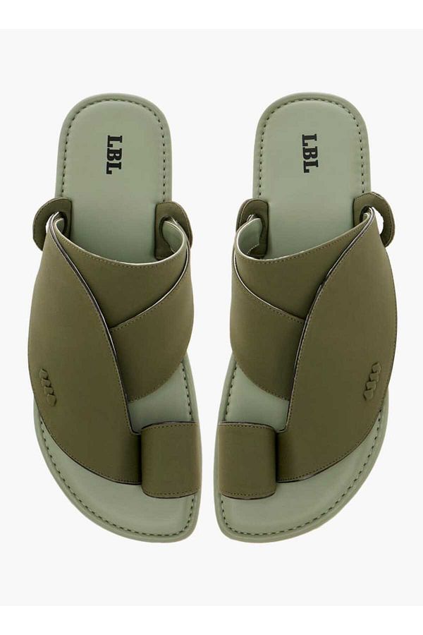 LBL by Shoexpress-Textured Slip-On Arabic Sandals with Toe Loop 1