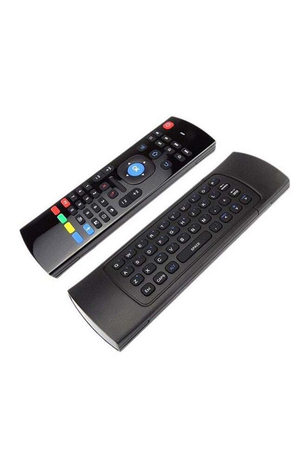 erorex-Wireless Remote Control Keyboard With Mic For Android TV Black 1
