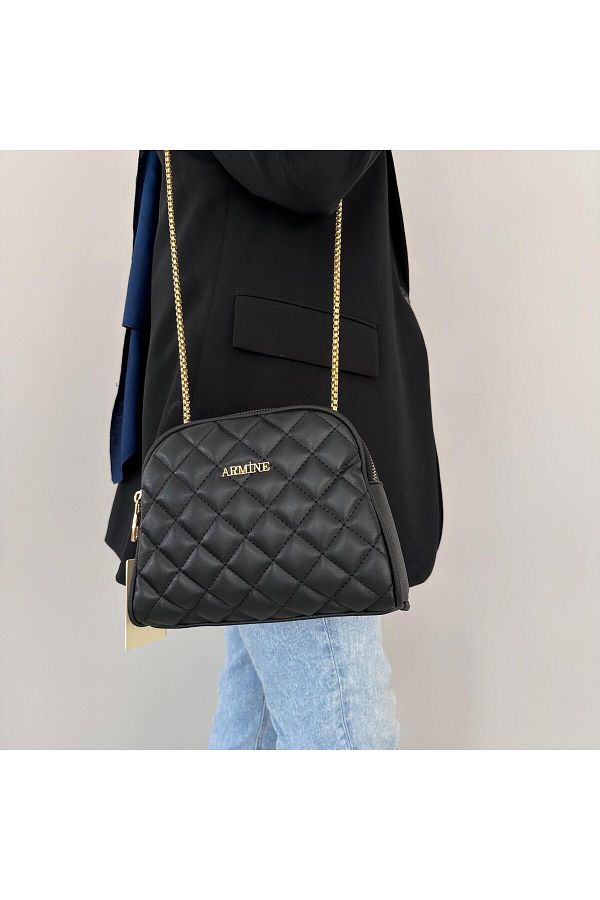 Armine-Black Capitone Bag - AR36701 1