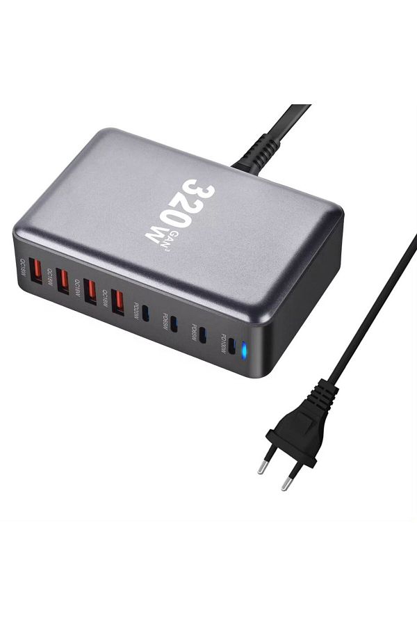 Choice-EU 320W GaN Charger USB C Fast Desktop 8-port USB Type C PD Charger Fast Charge 3.0 USB Type C Fast 1