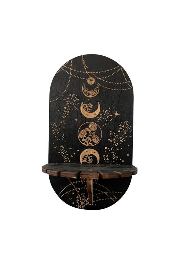 PGY-Type 8 Crystal Shelf Display Wall Stand Wooden Holderrack Base Floating Shelves Decorative Style Boh 1