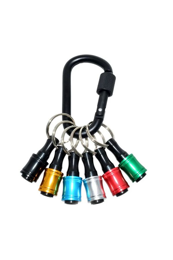 Choice-6PCs 6 PCS 1/4 Inch Bit Holder Keychain, Hex Screwdriver Bits Holder Extension Bar, Quick Change Scr 1