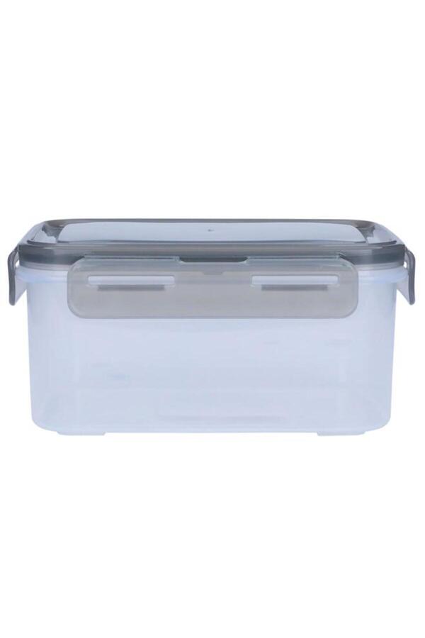 ALSAIF-Plastic Food Container With Lid 1.2 L 18X12X9 Cm Rectangle Gray 1
