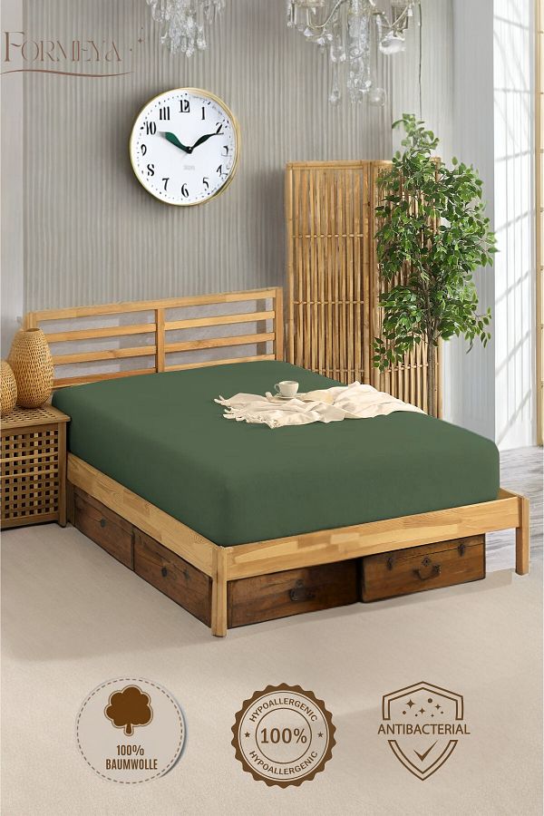 Formeya-Spannbettlaken aus 100 % Baumwolle, für Einzel-/Doppelbett, gekämmtes Spannbettlaken 1