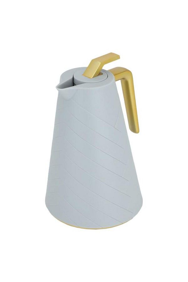 ALSAIF-Glass Thermos 1 Liter Plastic Body Light Grey 1