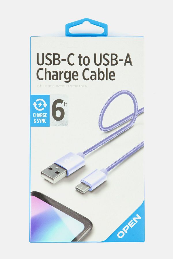 iWorld-6 Feet Usb-C to Usb-A Charger Cable, Blue 1