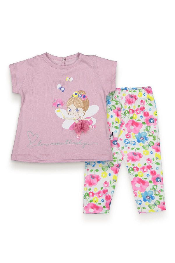 Lmn-Fairy Girl Printed Tights Baby Set 1
