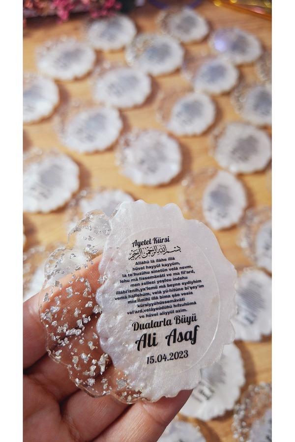 sevgiliatolyemm mutluluk getirmesi dileğiyle İsimli-dualı Bebek Magnet 10 Adet Mevlüt Doğum Günü Baby Shower Hediyelikleri