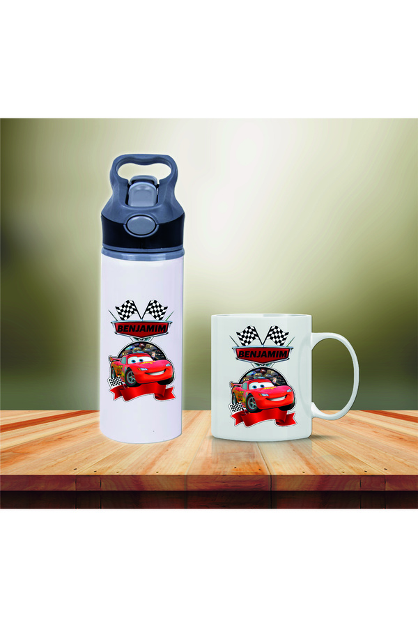 DKDZ SHOP-Lightning Macquen Printed Metal Water Bottle with Straw and Mug Cup-003 1