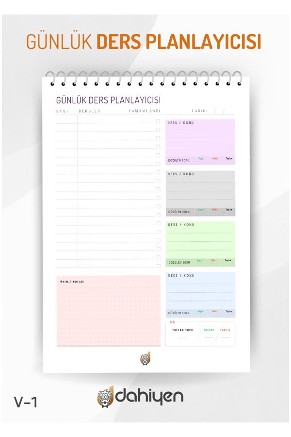 Dahiyen-Daily Lesson Planner| A5 Size 1