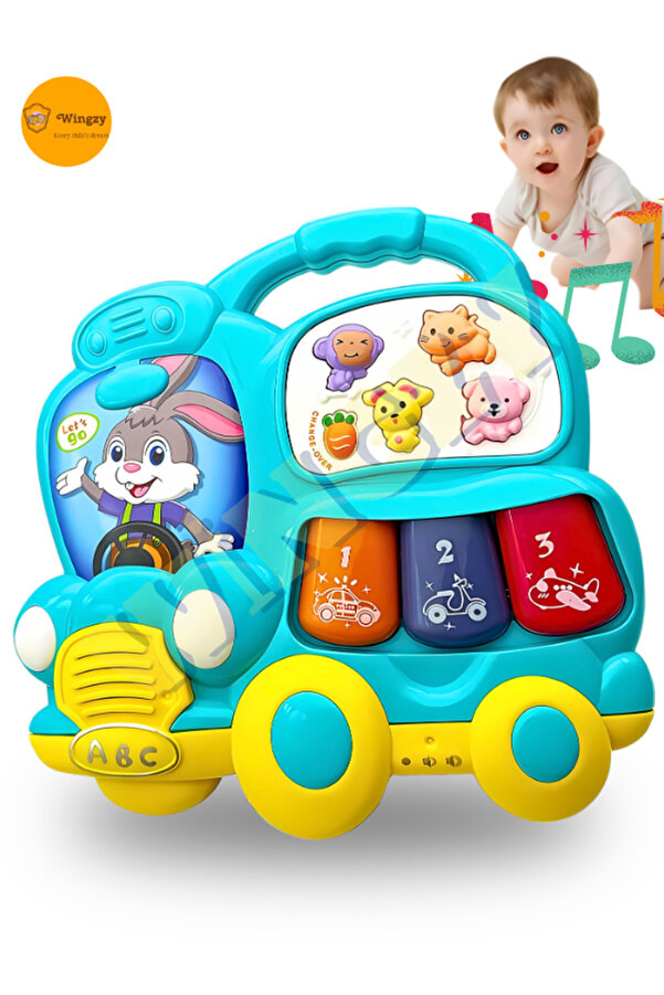 Wingzy Işıklı Ve Müzikli Bebek Piyanosu, Eğitici, Renkli, Sesli Oyuncak, Motor Ve Duyusal Gelişim
