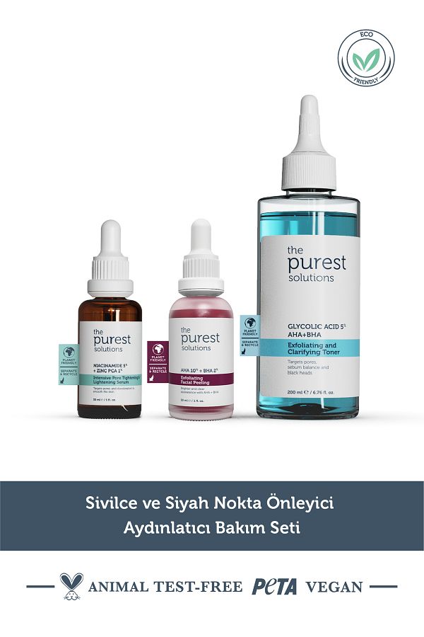 The Purest Solutions-Brightening Care Set to Help Prevent Acne and Blackheads 200 ml + 30 ml + 30 ml 1