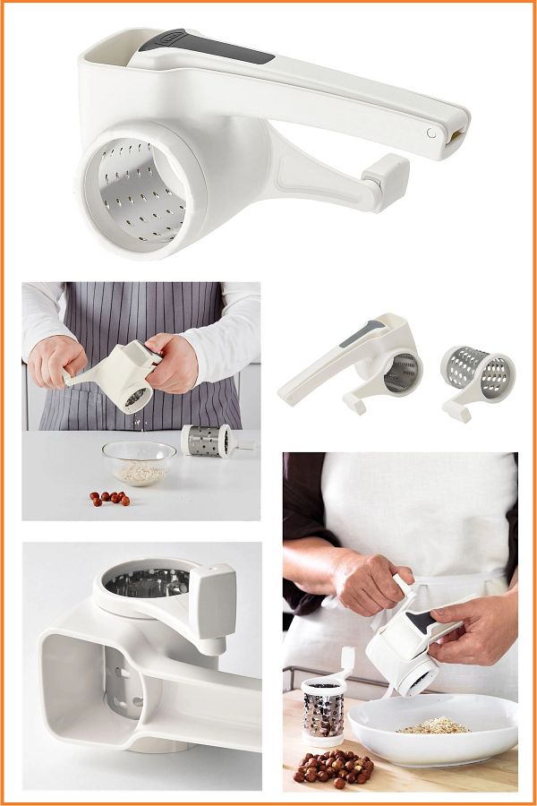 IKEA-Uppfylld White Grater 17 Cm 2-Piece Rotary Grater 1