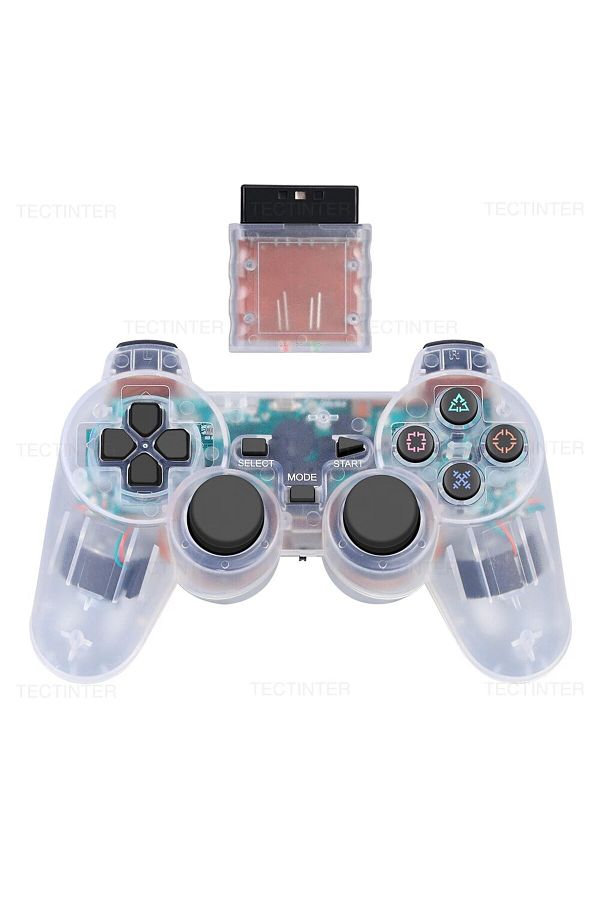 TECTINTER-White Wireless Controller For PS2/PS1 Gamepad Dual Vibration Shock For Sony Playstation 2 Joypad Joy 1