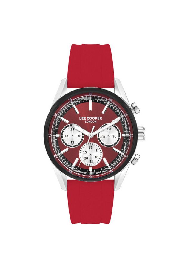 Lee Cooper-LC07987.388 Men Multi Function Display Watch & Silicone Strap Red 1
