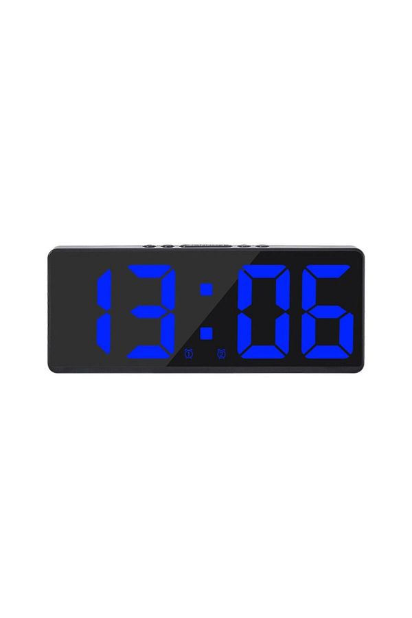 Choice-Blue Creative Number Clock Color Nightlight Temperature Calendar Alarm Clock Led Large Number Electr 1