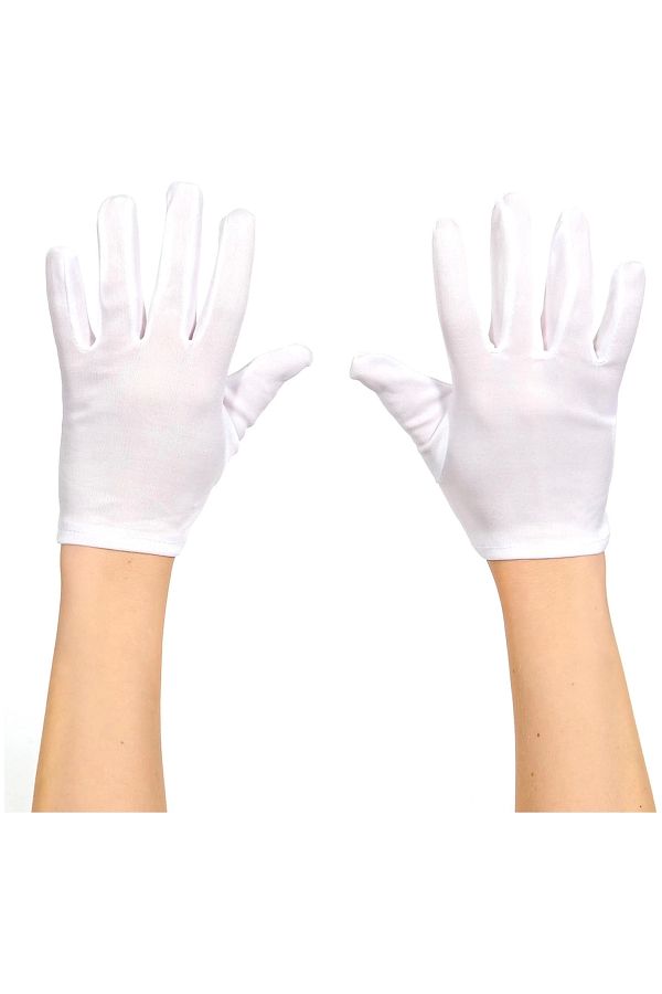 YNT İthalat-Heyf White Color Adult Size Lycra Show Gloves 1