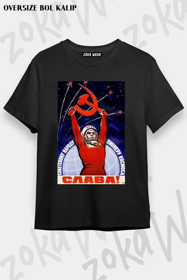 ZOKAWEAR-Unisex Oversize Slava Cccp Soviet Printed Tshirt 1