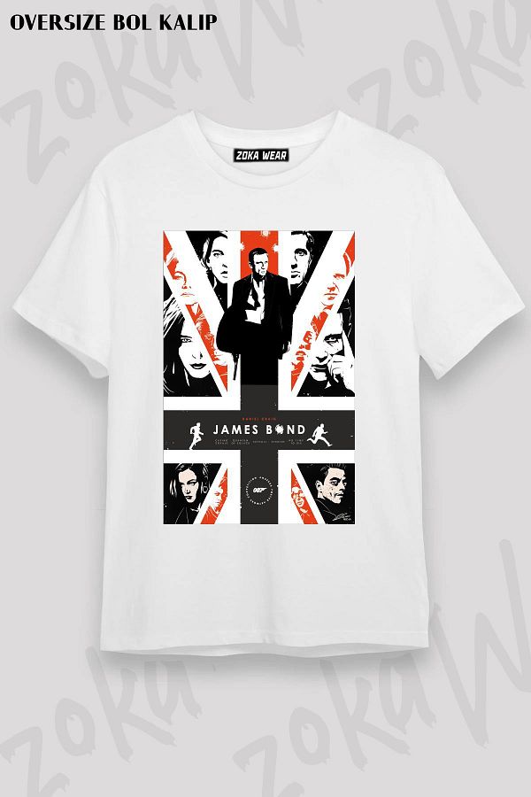 ZOKAWEAR-Daniel Craig James Bond Design Unisex Oversize Tshirt 1