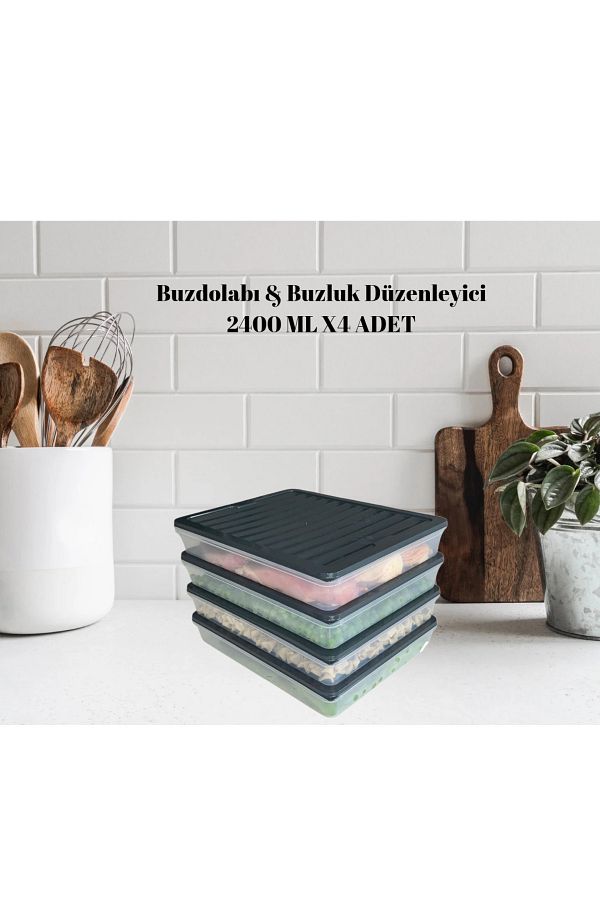 VİZYON-Storage Container with Lid Microwave Container 2400 ml Freezer Compatible Storage Container Refrigerator Organizer 1