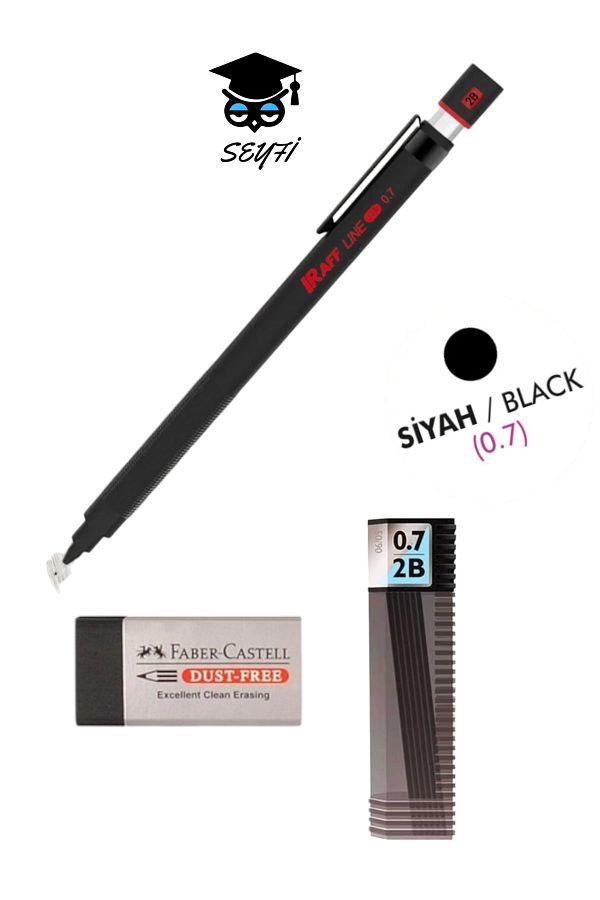 SEYFİKİRTASİYE-Raff Line Plastic Light Body Versatil Nib Pen Set - Eraser and Nib 124 Series 1