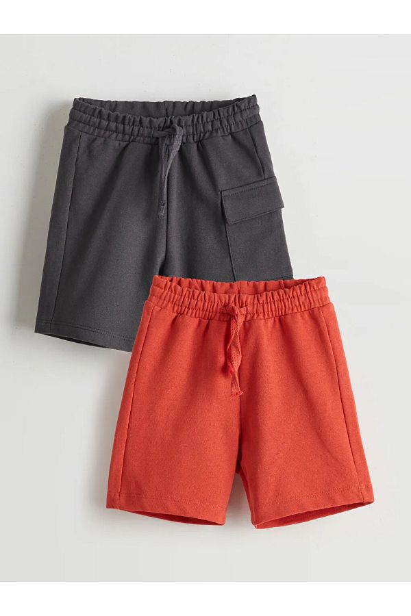 LC Waikiki-Lcw Eco Anthracite Elastic Waist Boys' Shorts 2 Pcs 1
