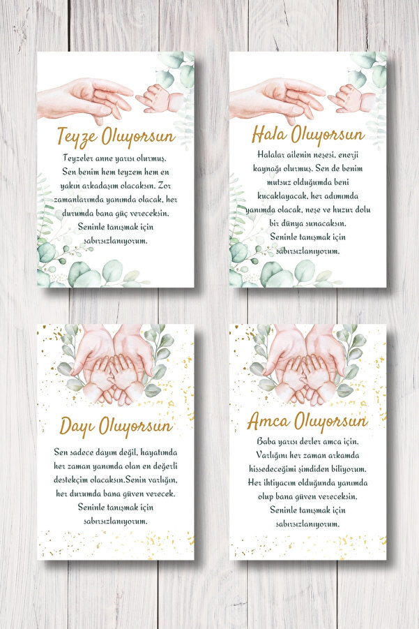 Metranya Teyze, Hala, Amca, Dayı Oluyorsun Müjde Kartı Hamilelik Fotoğraf Çekim Hatıra Anı Kartı Bebek Hediye