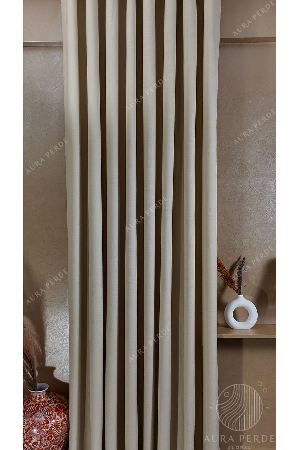 Fluiana-Linen Background Curtain - Top Quality Linen Blackout - Counter Tepetakım 40 Color Options 1