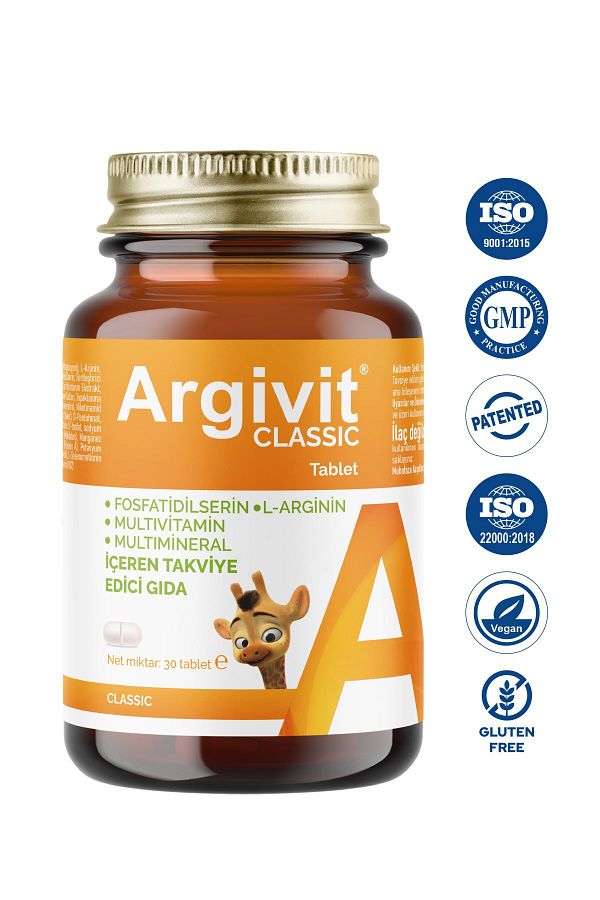 Argivit-Classic L-Arginine, Multivitamin, Multi-Mineral Tablet 30 Pieces 1