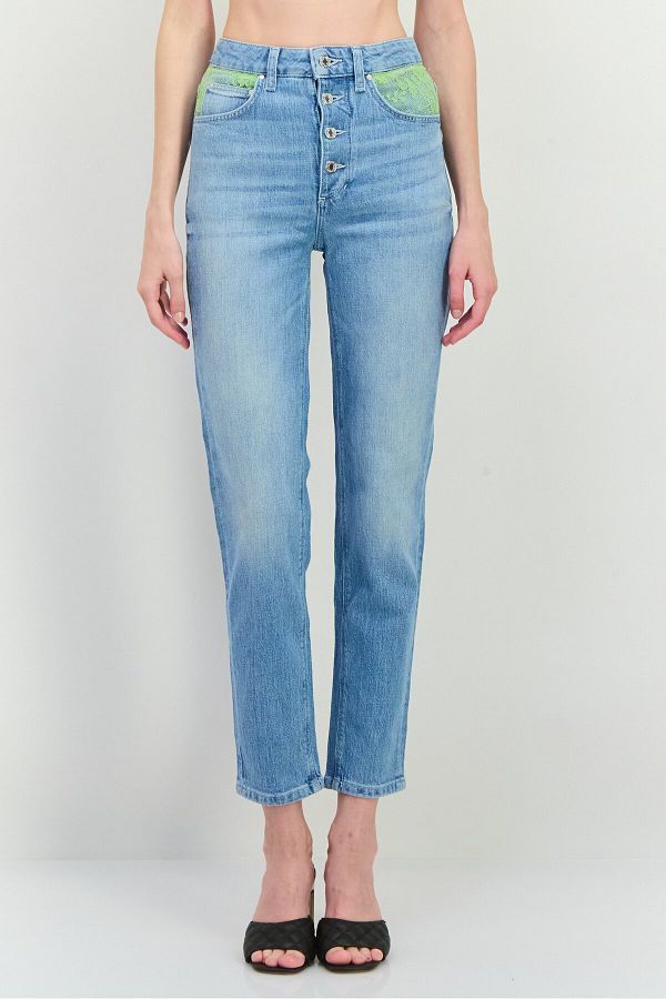 Guess-Women Skinny Fit Washed Denim Jeans, Blue 1