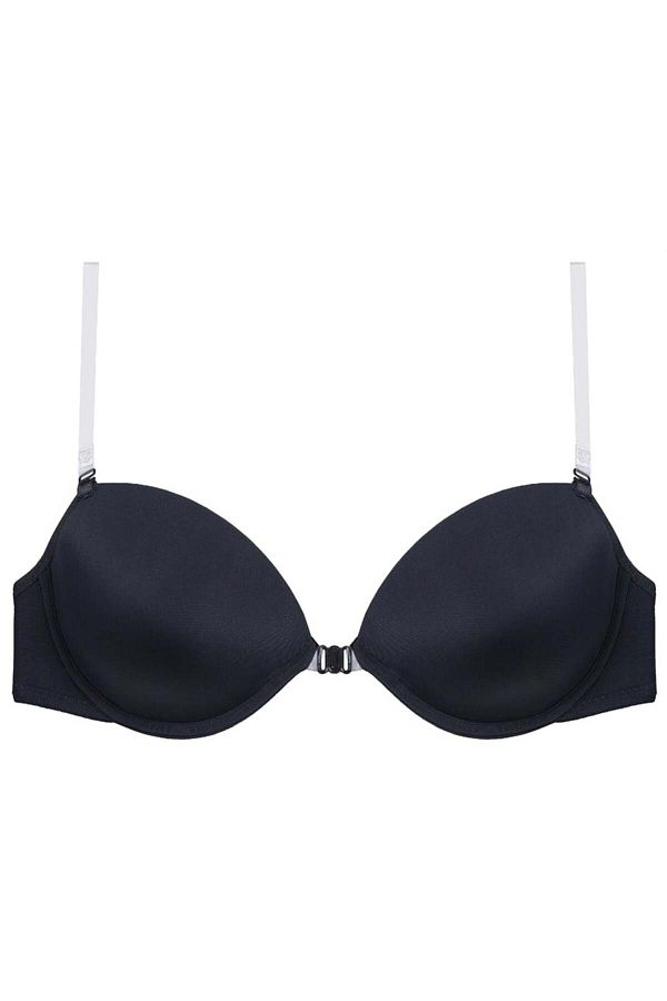 Magic Form-2030 Bra with Front Clips, Back and Strap, Transparent Sponge - Black 1