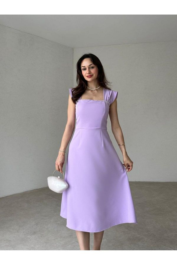 MODA DURAĞI-Sequential Pearl Midi Dress 1