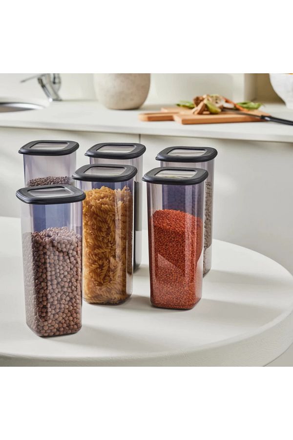 Karaca-Forbs 6-teiliges Vorratsdosen-Set, 1750 ml, Anthrazit 1