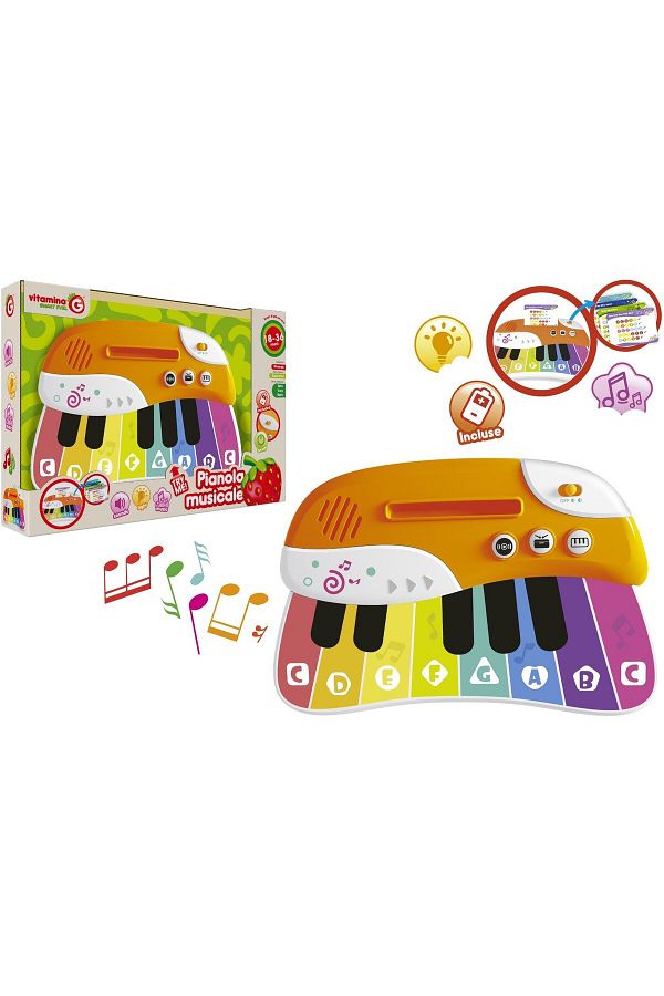 GLOBO-Interactive and musical toy for babies, Piano with multi-colored keys 1