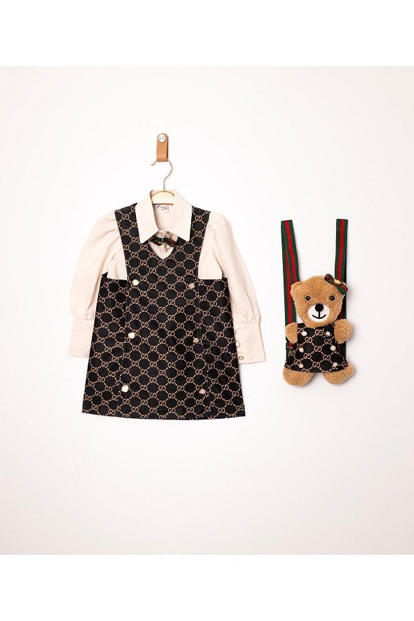 mislina kids-Girl's Teddy Bear Bag Gilet Combination 1