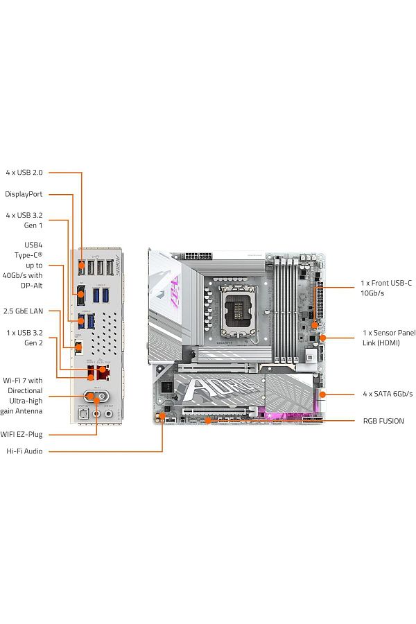 Gigabyte-اللوحة الأم Z890m Aorus Elite Wifi 7 1
