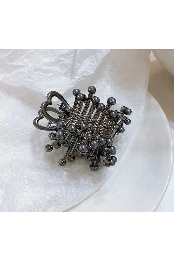 Pelin Aksesuar-Smoked Pearl Crystal Ponytail Buckle 1