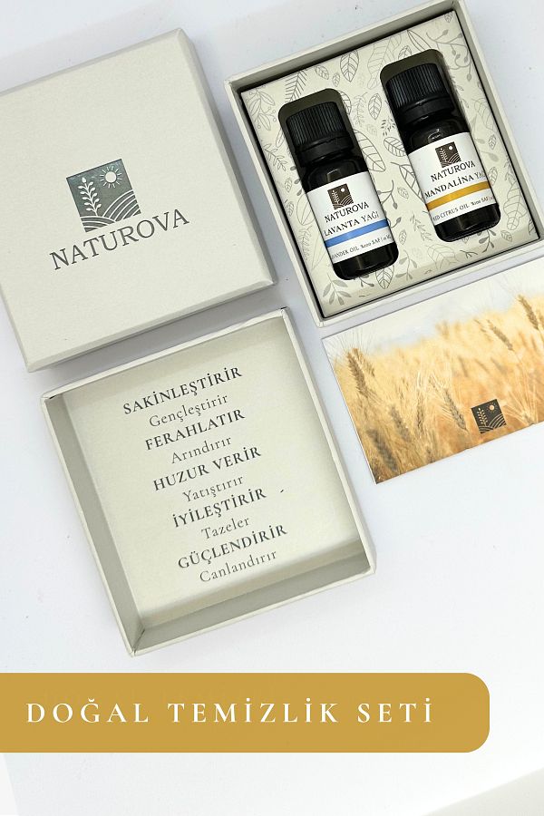 NATUROVA-Red Tangerine 10 ml and Hybrid Lavender 10 ml - Refreshing Essential and Essential Oil Cleaning Kit 1